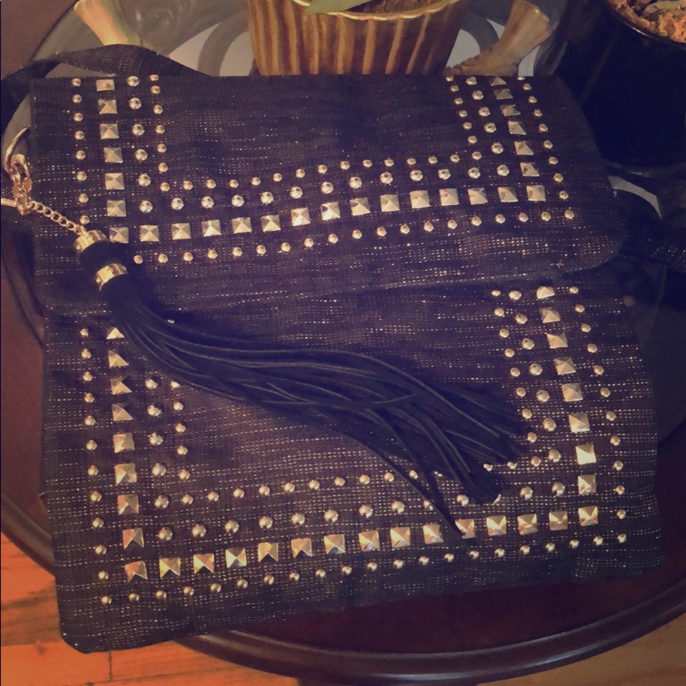 Studded flat Bebe crossbody festival bag